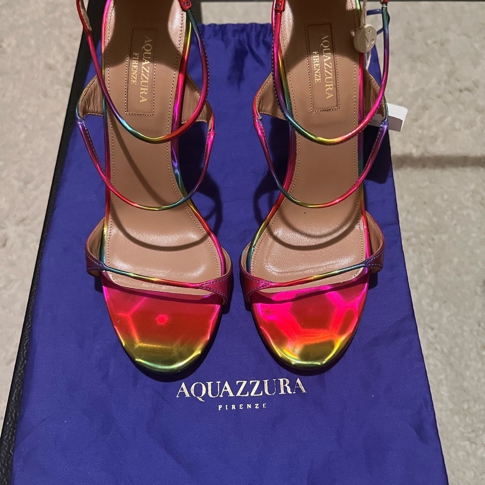 Aquazzura, multicolor leather sandals 37.5 IT - Picture 3 of 8